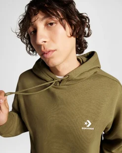 Converse Maglie E T-Shirt|Giacche E Felpe<Go-To Embroidered Star Chevron Standard Fit Fleece Hoodie Verde oliva vivace