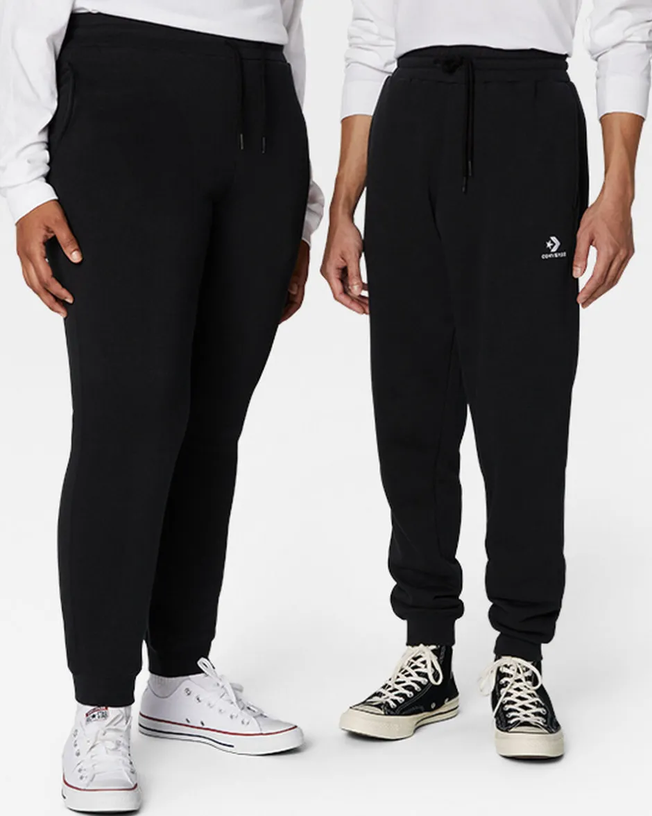 Converse Pantaloni E Shorts<Go-To Embroidered Star Chevron Standard Fit Fleece Sweatpant Nero
