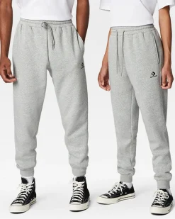 Converse Pantaloni E Shorts<Go-To Embroidered Star Chevron Standard Fit Fleece Sweatpant Grigio vintage melange