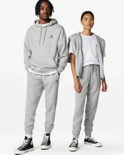 Converse Pantaloni E Shorts<Go-To Embroidered Star Chevron Standard Fit Fleece Sweatpant Grigio vintage melange