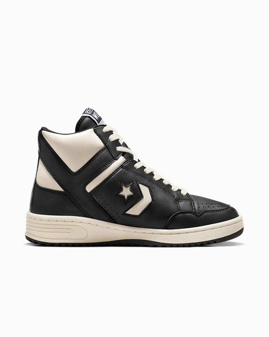 Converse Modelli Alti|Basketball<Weapon Leather Nero/Avorio naturale/Nero