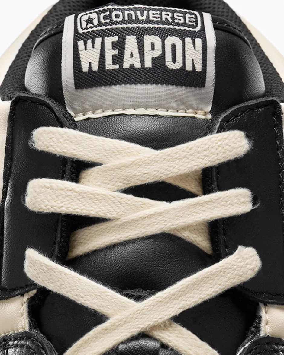 Converse Modelli Alti|Basketball<Weapon Leather Nero/Avorio naturale/Nero