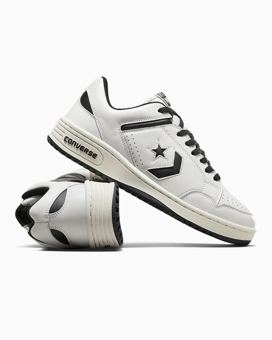 Converse Modelli Bassi|Modelli Bassi<Weapon Leather Bianco vintage/Nero