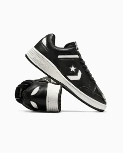 Converse Modelli Bassi<Weapon Leather Nero/Egret/Bianco vintage