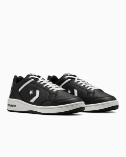 Converse Modelli Bassi|Modelli Bassi<Weapon Leather Nero/Nero/Bianco