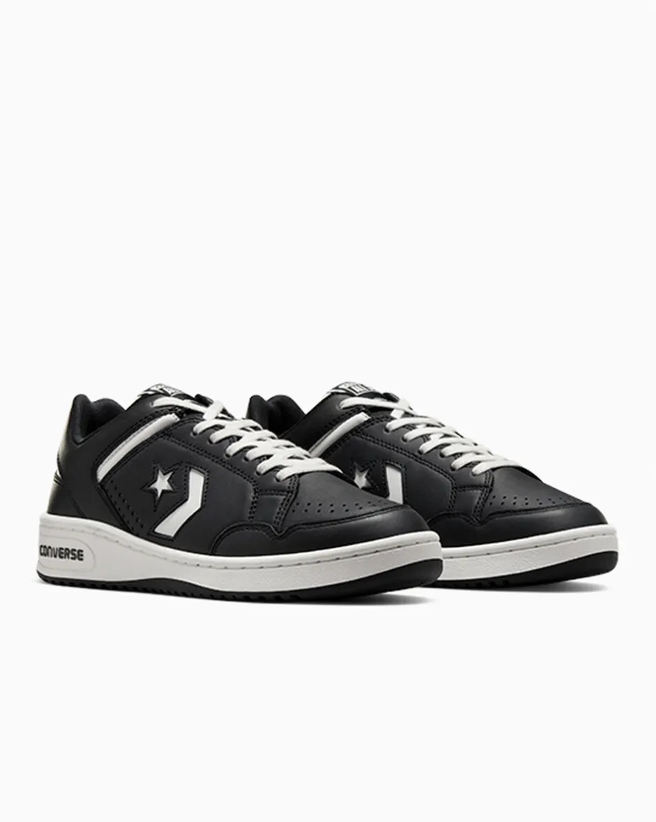 Converse Modelli Bassi|Modelli Bassi<Weapon Leather Nero/Nero/Bianco