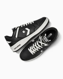Converse Modelli Bassi|Modelli Bassi<Weapon Leather Nero/Nero/Bianco