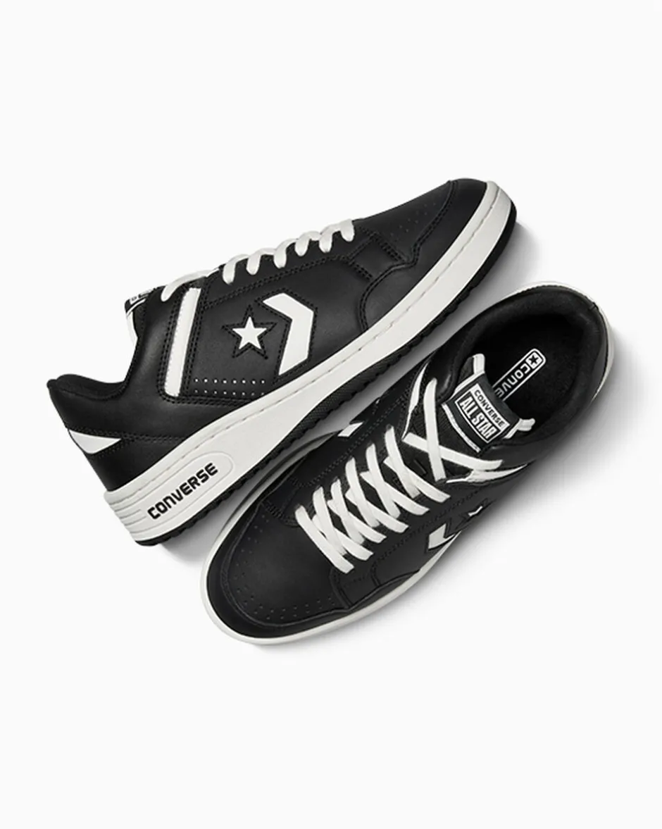Converse Modelli Bassi|Modelli Bassi<Weapon Leather Nero/Nero/Bianco