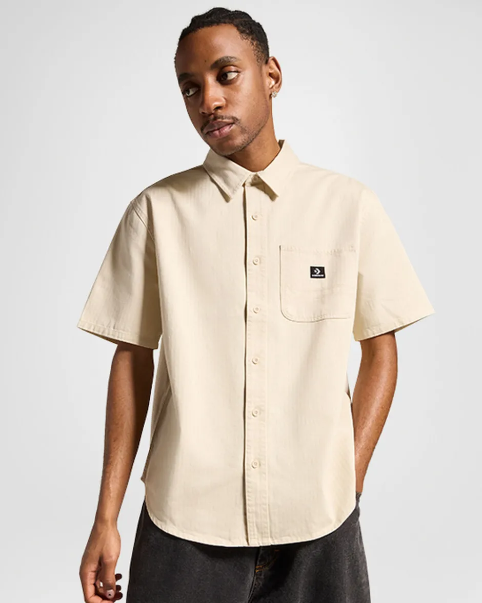 Converse Maglie E T-Shirt<Woven Short Sleeve Shirt Duna morbida