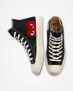 Converse Modelli Alti|Modelli Alti<x Comme des Garçons PLAY Chuck 70 Nero/Bianco/High Risk Red