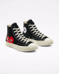 Converse Modelli Alti|Modelli Alti<x Comme des Garçons PLAY Chuck 70 Nero/Bianco/High Risk Red