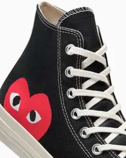 Converse Modelli Alti|Modelli Alti<x Comme des Garçons PLAY Chuck 70 Nero/Bianco/High Risk Red