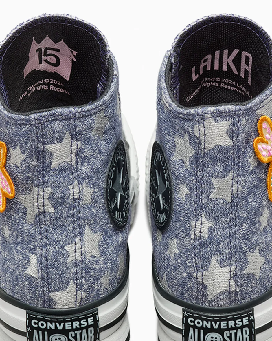 Converse Bambini (Età 4-8 Anni)|Guida Alle Misure Per Bambini<x Coraline Chuck Taylor All Star EVA Lift Platform Mirtilli freschi/Nero