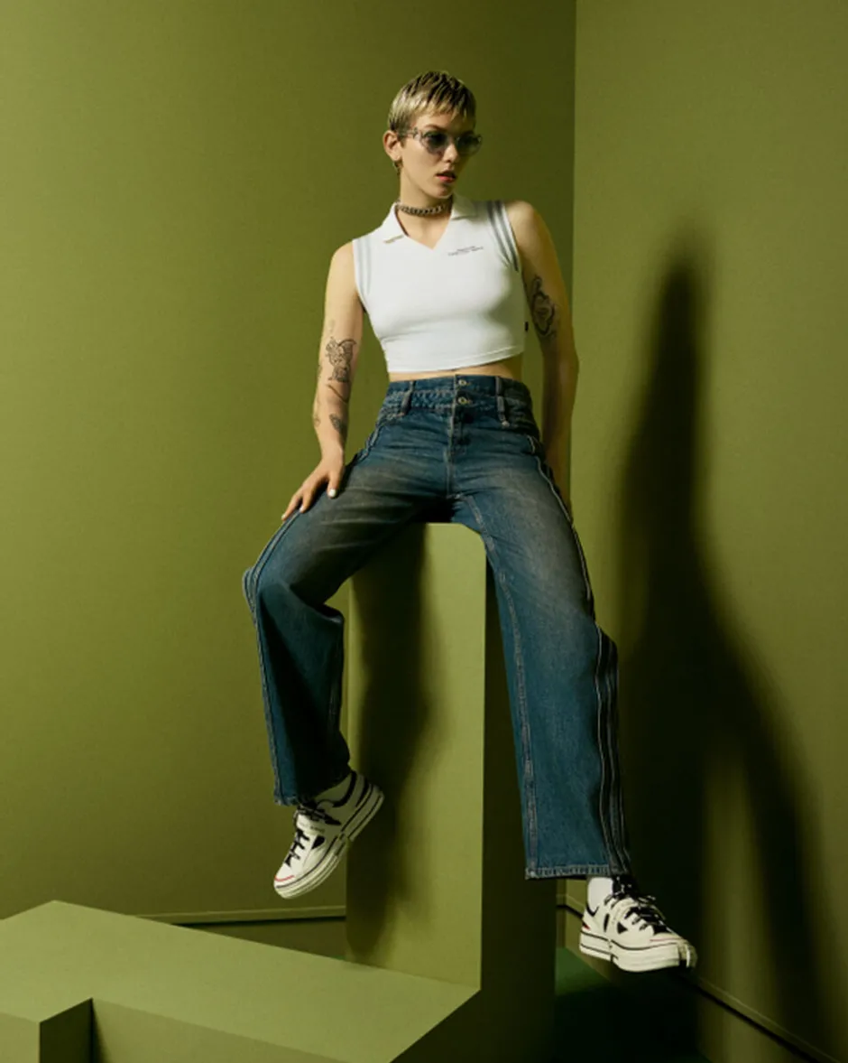 Converse Maglie E T-Shirt<x Feng Chen Wang Polo Bianco/Ghiaccio artico