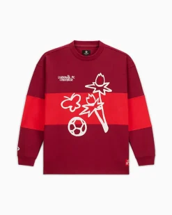 Converse Giacche E Felpe|Maglie E T-Shirt<x LFC Crew Rosso barbabietola