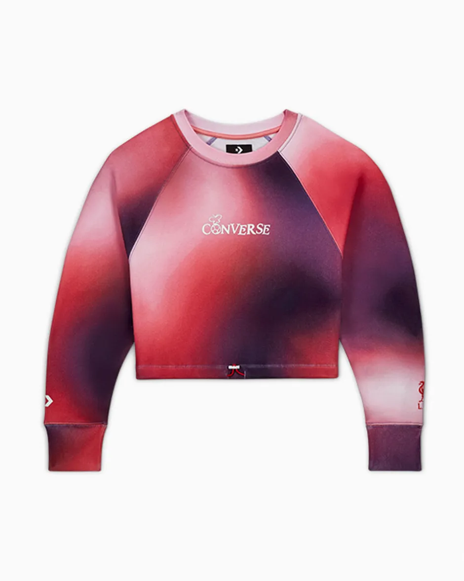 Converse Giacche E Felpe<x LFC Cropped Crew Fenicottero da giardino sfumato