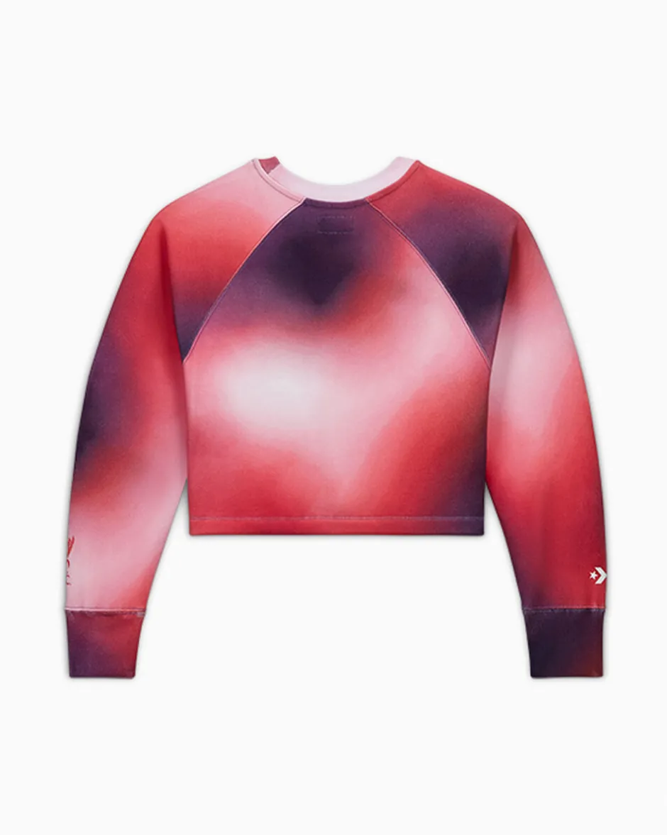 Converse Giacche E Felpe<x LFC Cropped Crew Fenicottero da giardino sfumato