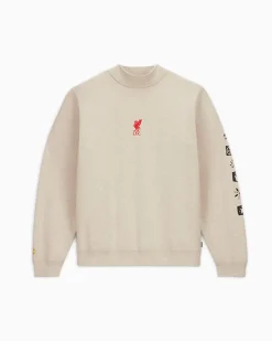 Converse Giacche E Felpe|Maglie E T-Shirt<x LFC Mock Neck Sweater Melange Oat Milk