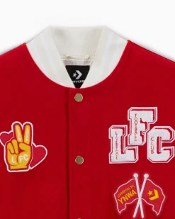 Converse Giacche E Felpe|Maglie E T-Shirt<x LFC Woven Varsity Jacket Pomodoro