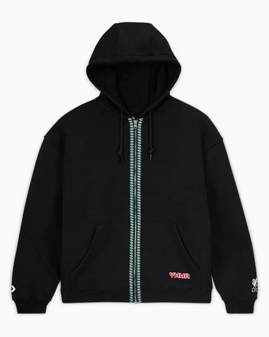 Converse Giacche E Felpe|Maglie E T-Shirt<x Liverpool FC Full-Zip Hoodie Nero Converse