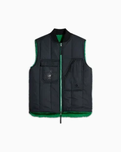 Converse Giacche E Felpe|Maglie E T-Shirt<x Patta Reversible Vest Verde allegro
