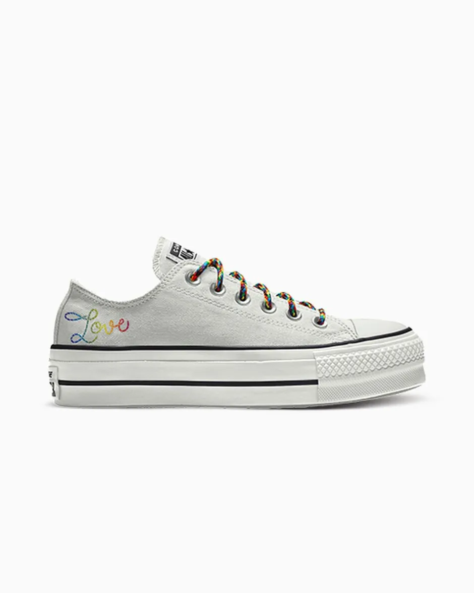 Converse Modelli Alti|Modelli Bassi<Custom Chuck Taylor All Star Lift Platform Pride By You white stars