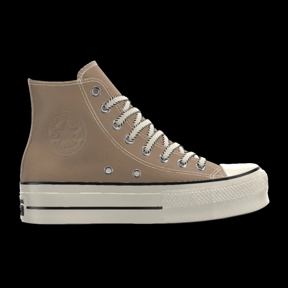 Converse Modelli Alti|Modelli Bassi<Custom Chuck Taylor All Star Lift Platform Leather By You white black