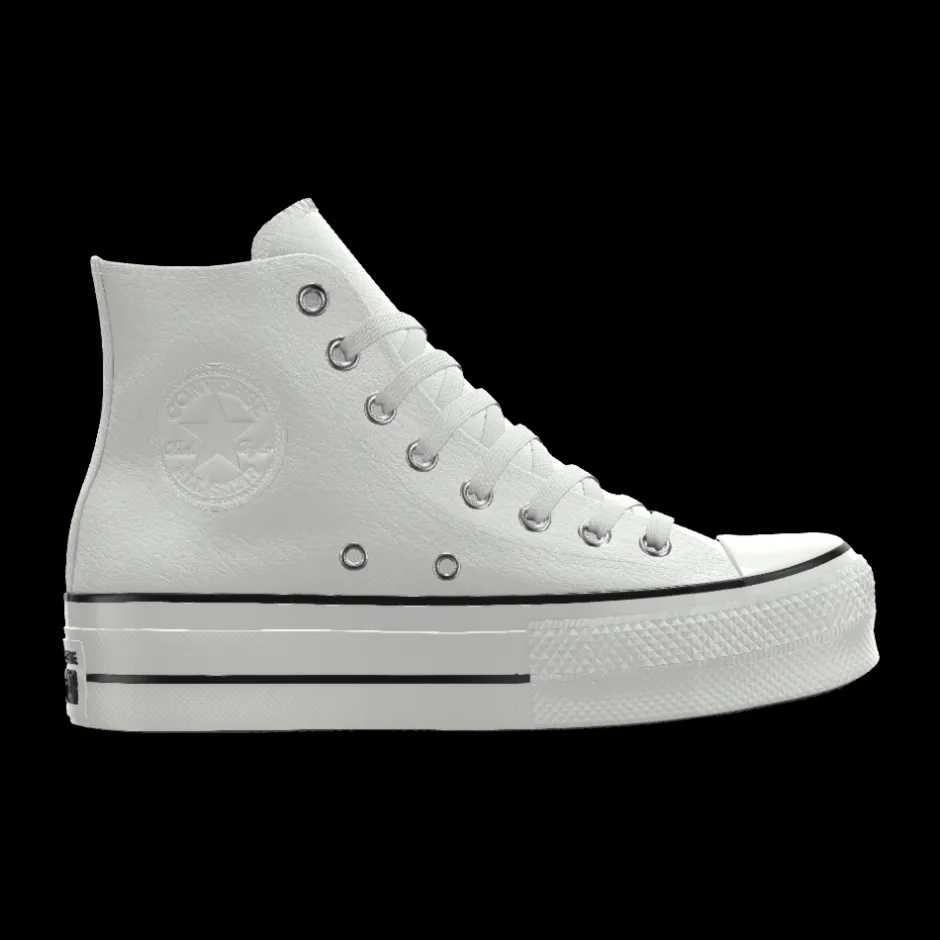 Converse Modelli Alti|Modelli Bassi<Custom Chuck Taylor All Star Lift Platform Leather By You white black
