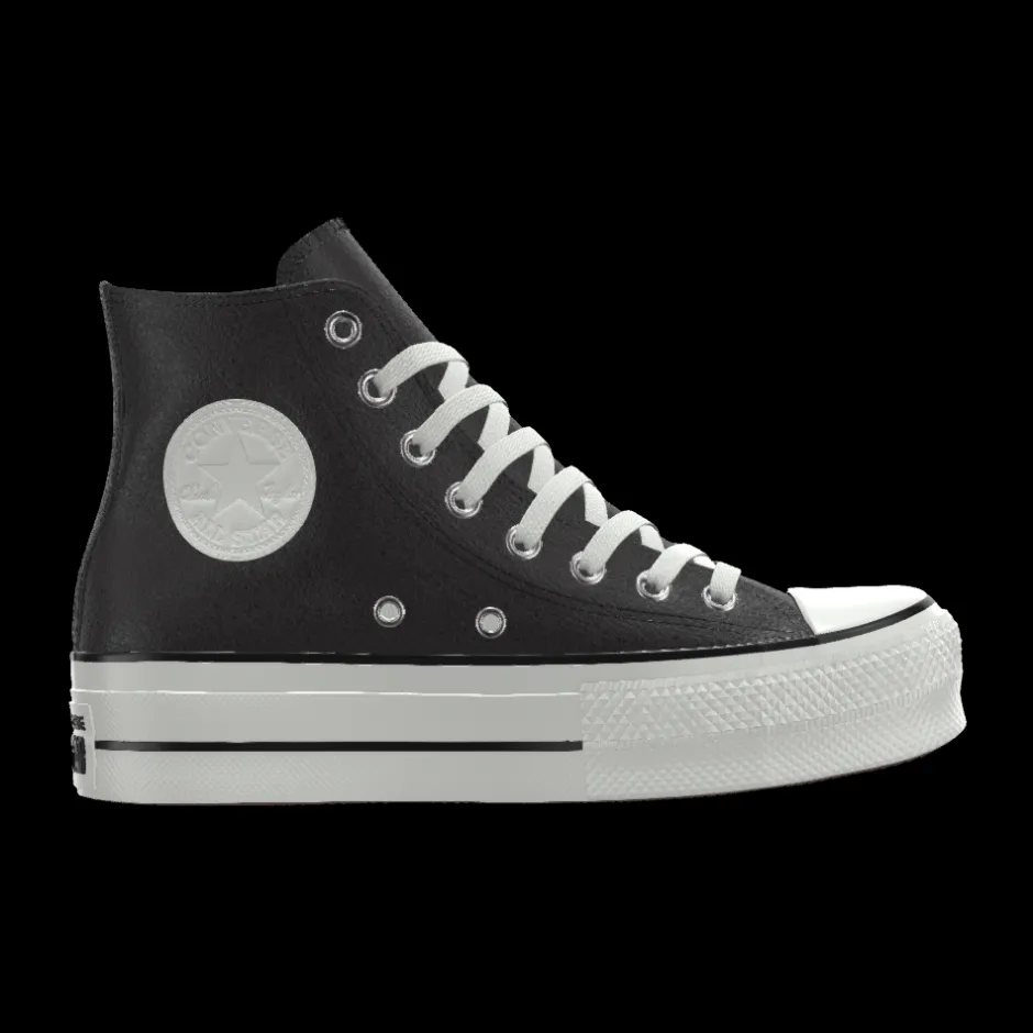 Converse Modelli Alti|Modelli Bassi<Custom Chuck Taylor All Star Lift Platform Leather By You white black