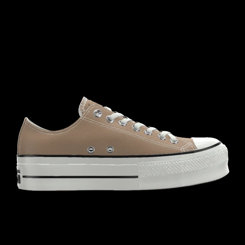 Converse Modelli Bassi|Modelli Con Platform<Custom Chuck Taylor All Star Lift Platform Leather By You champagne tan