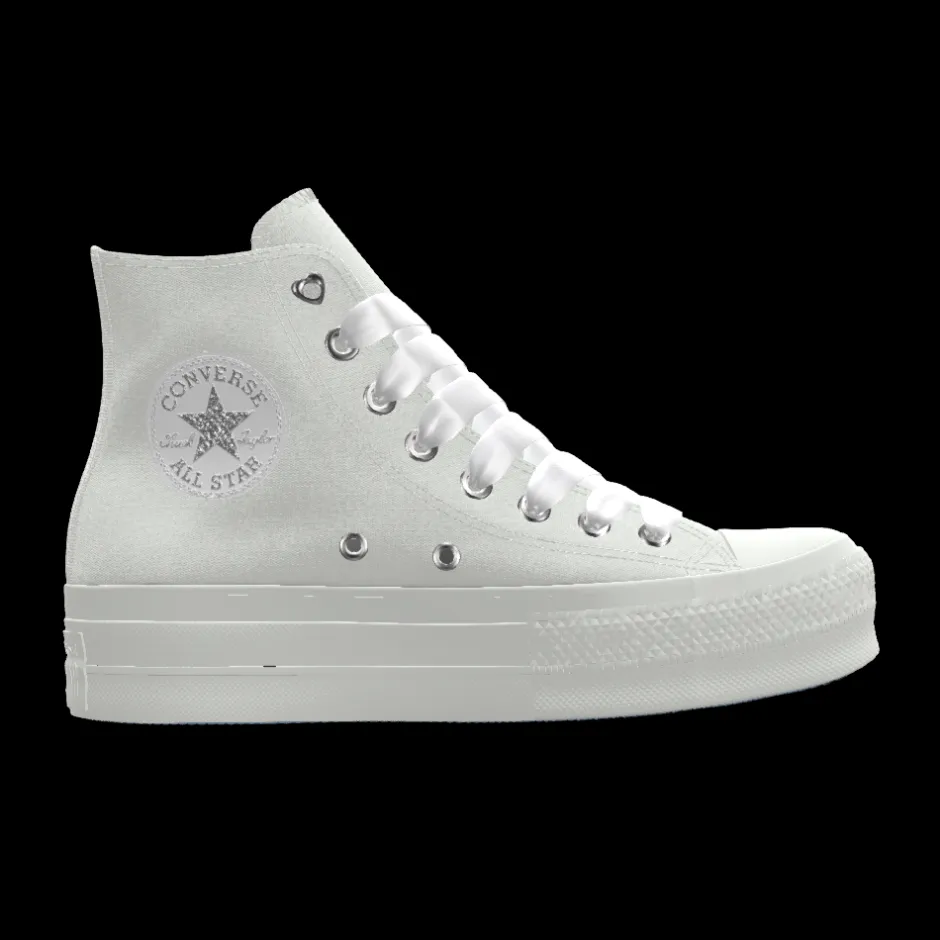 Converse Modelli Con Platform|Modelli Alti<Custom Chuck Taylor All Star Lift Platform Premium Wedding By You white gold