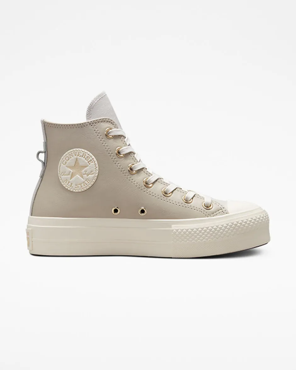 Converse Modelli Alti|Chuck Taylor All Star<Earthy Tones Platform Chuck Taylor All Star String/Stucco beige/Egret