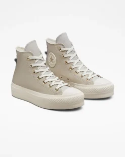 Converse Modelli Alti|Chuck Taylor All Star<Earthy Tones Platform Chuck Taylor All Star String/Stucco beige/Egret