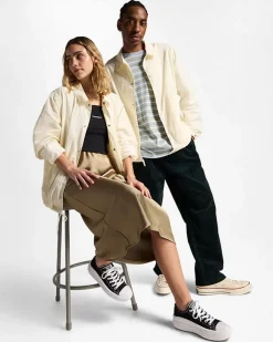 Converse Maglie E T-Shirt|Giacche E Felpe<Go-To Andover Coach's Jacket Converse Egret