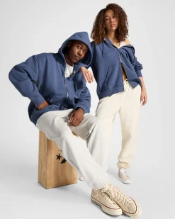 Converse Giacche E Felpe|Maglie E T-Shirt<Go-To Star Chevron Full-Zip Hoodie Acqua scura