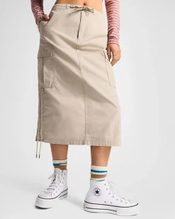 Converse Pantaloni E Shorts<Long Woven Cargo Skirt Sabbia