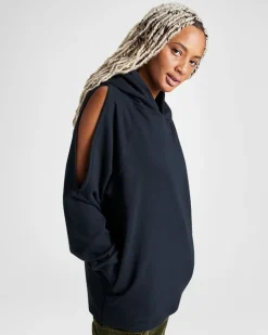 Converse Giacche E Felpe<Loose-Fit Shoulder Cut-Out Fleece Hoodie Nero Converse