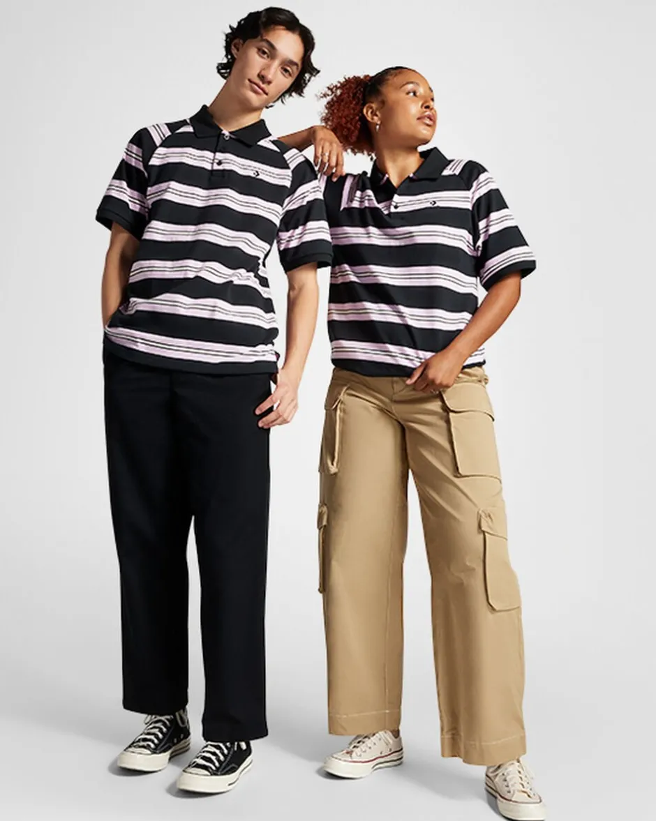 Converse Maglie E T-Shirt<Marquis Polo Shirt Striscia Nero Converse