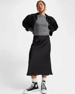 Converse Maglie E T-Shirt<Metallic Patch Long Sleeve Baby T-Shirt Cyber Grey