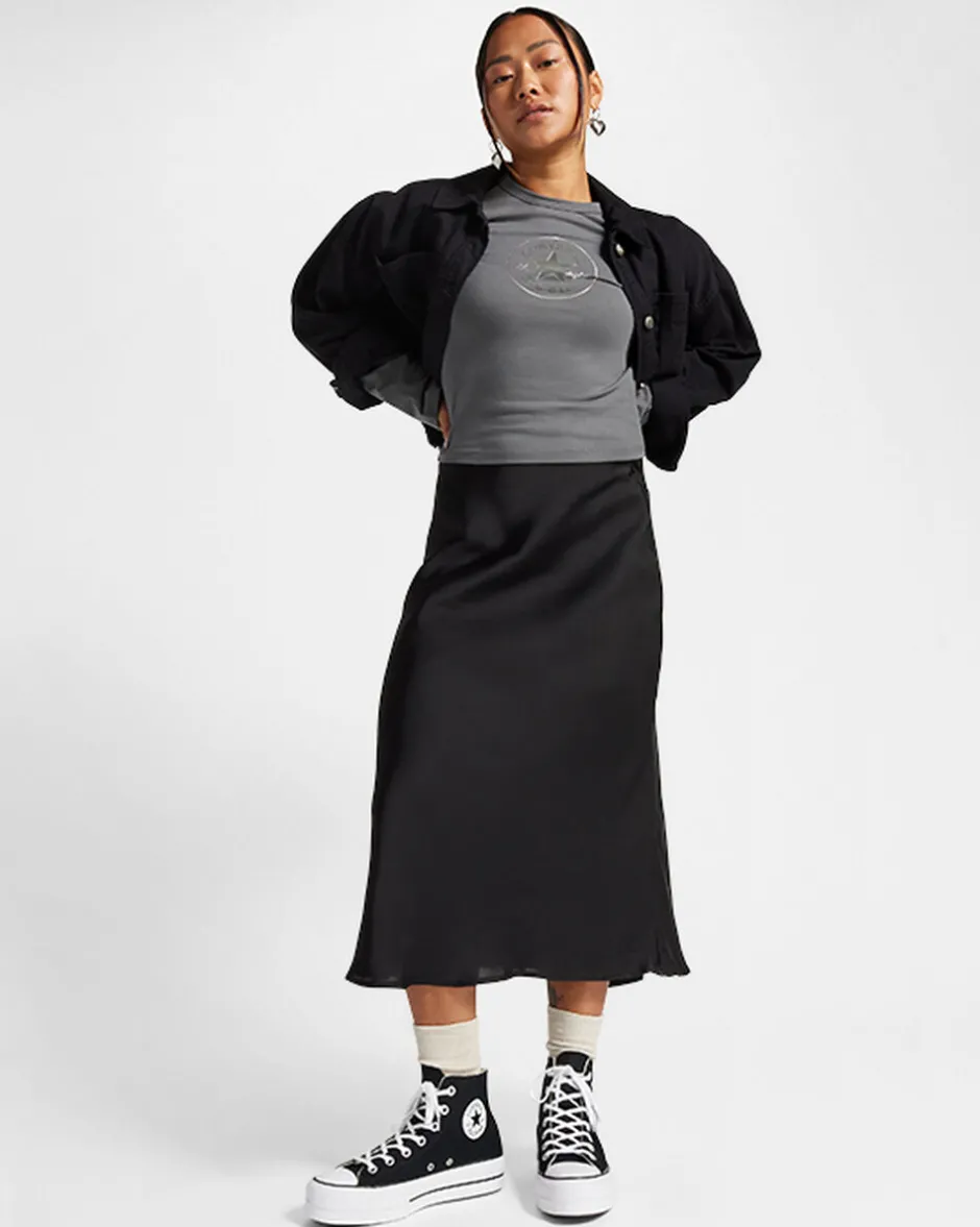 Converse Maglie E T-Shirt<Metallic Patch Long Sleeve Baby T-Shirt Cyber Grey