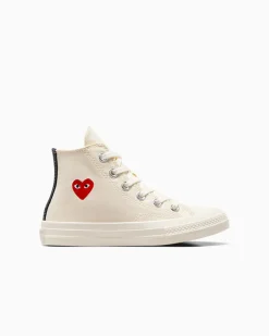 Converse Bambini (Età 4-8 Anni)|Ragazzo<PLAY Comme des Garçons Single Heart Chuck 70 Milk/Red/Black