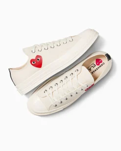 Converse Modelli Bassi|Modelli Bassi<PLAY Comme des Garçons Single Heart Chuck 70 Milk/Black/Red