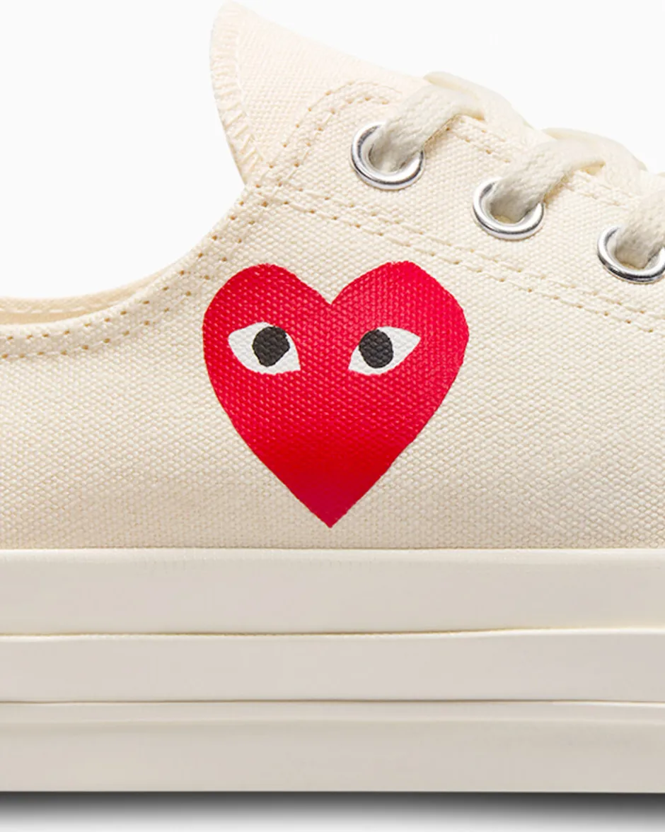 Converse Modelli Bassi|Modelli Bassi<PLAY Comme des Garçons Single Heart Chuck 70 Milk/Black/Red