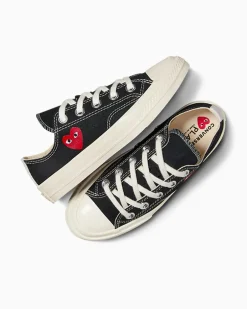 Converse Ragazzo|Bambini (Età 4-8 Anni)<PLAY Comme des Garçons Single Heart Chuck 70 Nero/Egret/Rosso