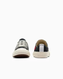 Converse Ragazzo|Bambini (Età 4-8 Anni)<PLAY Comme des Garçons Single Heart Chuck 70 Nero/Egret/Rosso