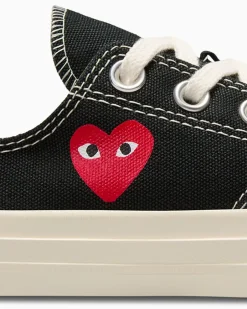Converse Ragazzo|Bambini (Età 4-8 Anni)<PLAY Comme des Garçons Single Heart Chuck 70 Nero/Egret/Rosso