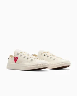 Converse Bambini (Età 4-8 Anni)|Ragazzo<PLAY Comme des Garçons Single Heart Chuck 70 Bianco latte/Rosso/Nero