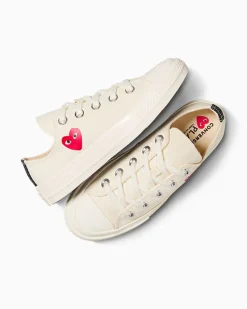 Converse Bambini (Età 4-8 Anni)|Ragazzo<PLAY Comme des Garçons Single Heart Chuck 70 Bianco latte/Rosso/Nero
