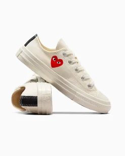 Converse Bambini (Età 4-8 Anni)|Ragazzo<PLAY Comme des Garçons Single Heart Chuck 70 Bianco latte/Rosso/Nero