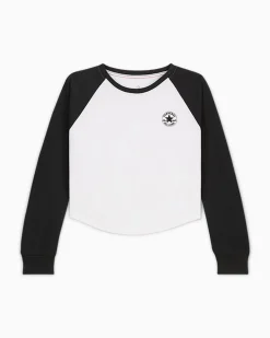 Converse Giacche E Felpe<Raglan Long-Sleeve Top Bianco